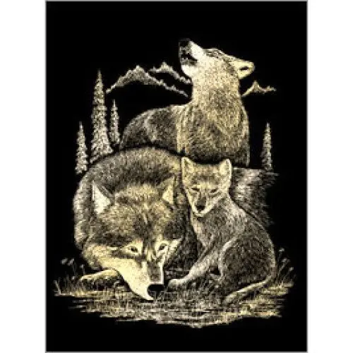 Gold Wolf Engraving Art – Golf18 1