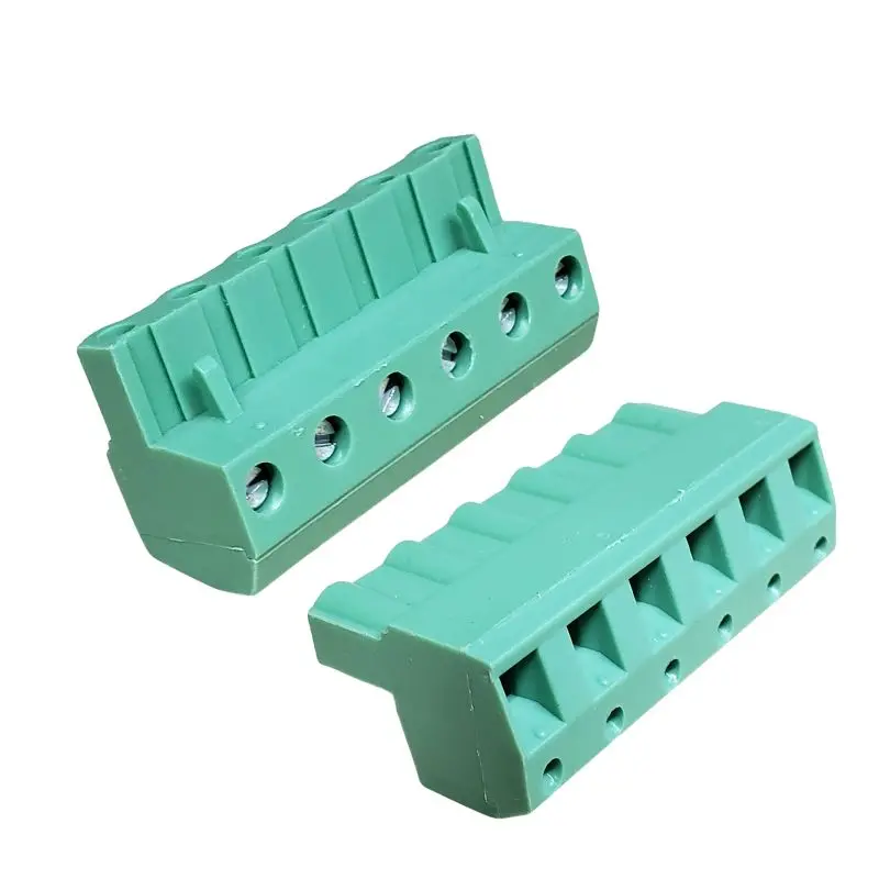 Green 6-Pin Female Pluggable Terminal Block – 7 Mm Pitch, Ra Style (Model 1823105) 1
