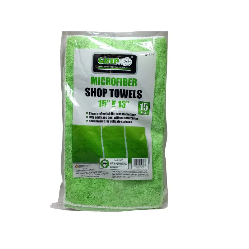 Green Microfiber Cleaning Towels – 15-Pack, 15 × 13 Inches Each 1
