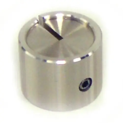 Haby-179A – 19Mm Screw-Mount Metal Knob, Silver Finish, 1/4" Bore 1