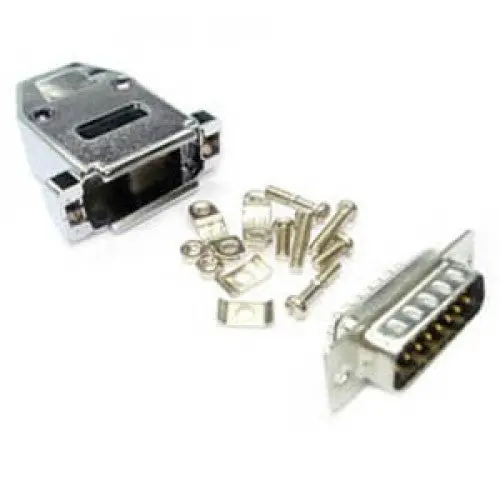 Hb-15C+15Ms Db15 Male Solder Tin With Metallized Plastic Hood 1