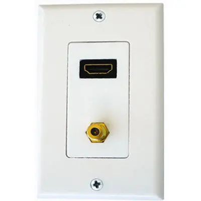Hdmi Wall Plate With F-Type Connector – Plastic Housing, Low-Profile 1