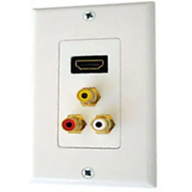 Hdmi Wall Plate With Triple Rca Audio Outputs – Compact Plastic Design 1