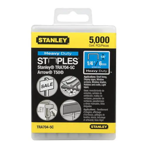 Heavy-Duty Arrow T50 Staples – 6Mm Height × 10Mm Width – Tra704-5C (5,000-Pack) 1