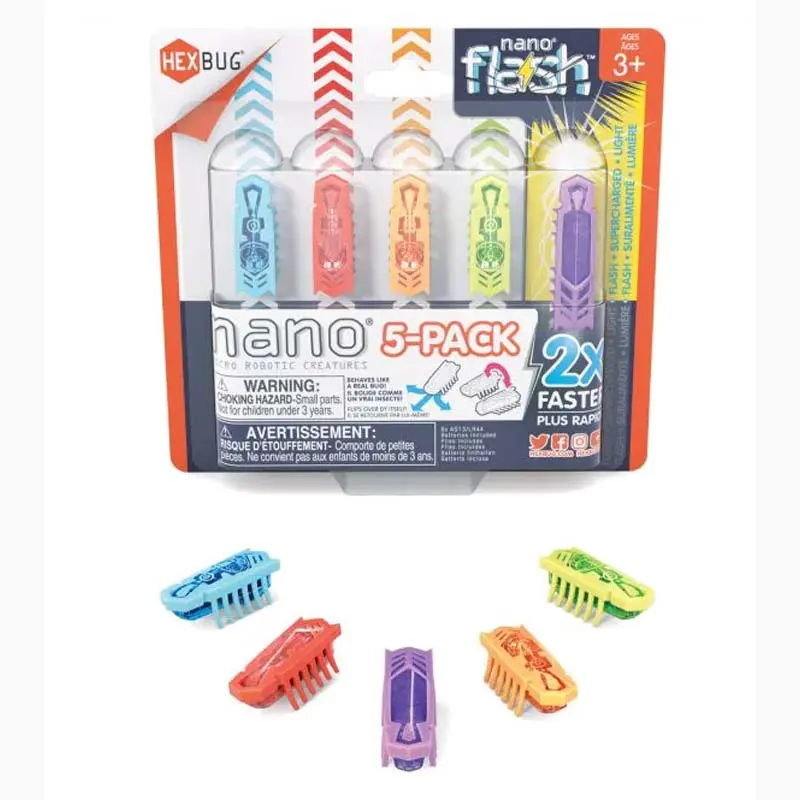 Hexbug Nano 5-Pack – Assorted Colors With Led Lighting (433-6983) 1