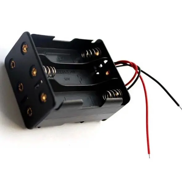 Hlraa6-B – Plastic Aa × 6 Battery Holder, Black 1