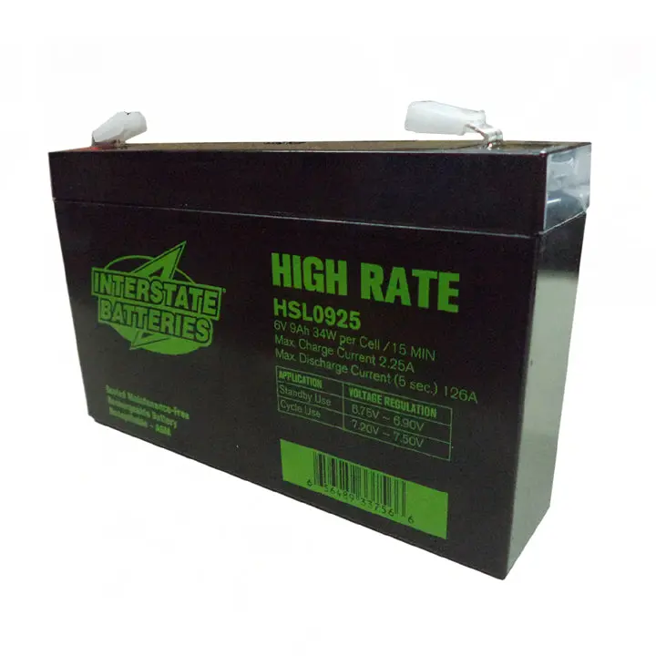 Hsl0925 – 6V 9Ah Sealed Lead-Acid Battery With Qtab Terminals (5.94 × 1.34 × 3.70 In) 1