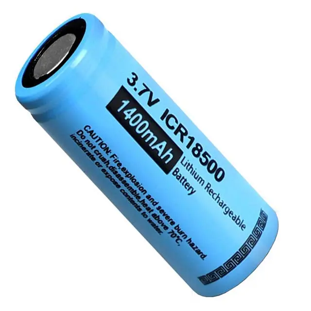 Icr18500 Rechargeable Lithium-Ion Battery – 3.7V Nominal, 1400Mah Capacity, 18.5Mm × 50Mm Cylindrical Cell 1