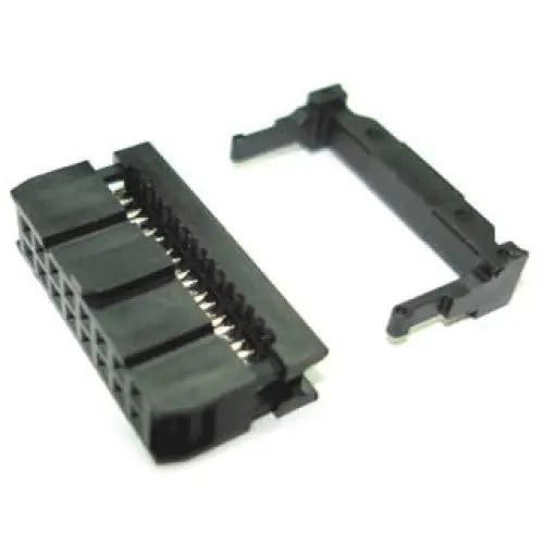 Idc-16 Female Dip Connector With Key – Black, 2-Piece Pack 1