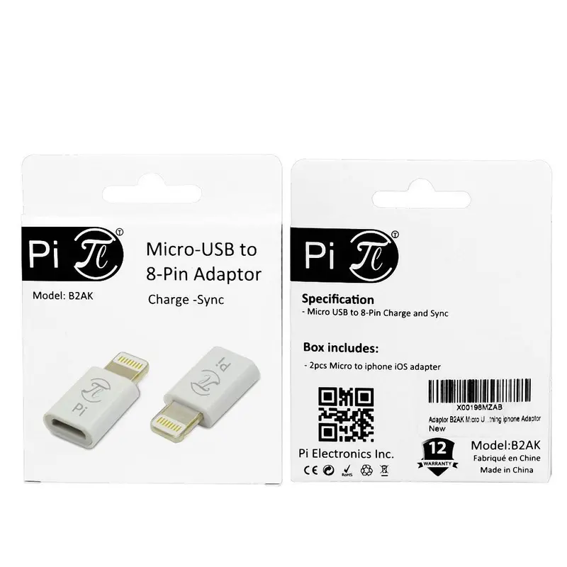 Iphone 8-Pin To Micro-Usb Adapter – Dual-Function Charging & Sync Cable (2-Pack) 1