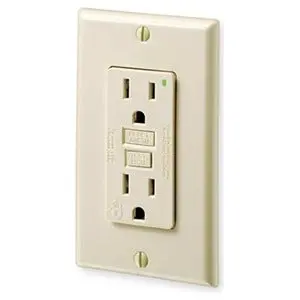 Ivory Gfci Receptacle – 15A, 125V, 2-Pole, Includes Matching Wallplate 1