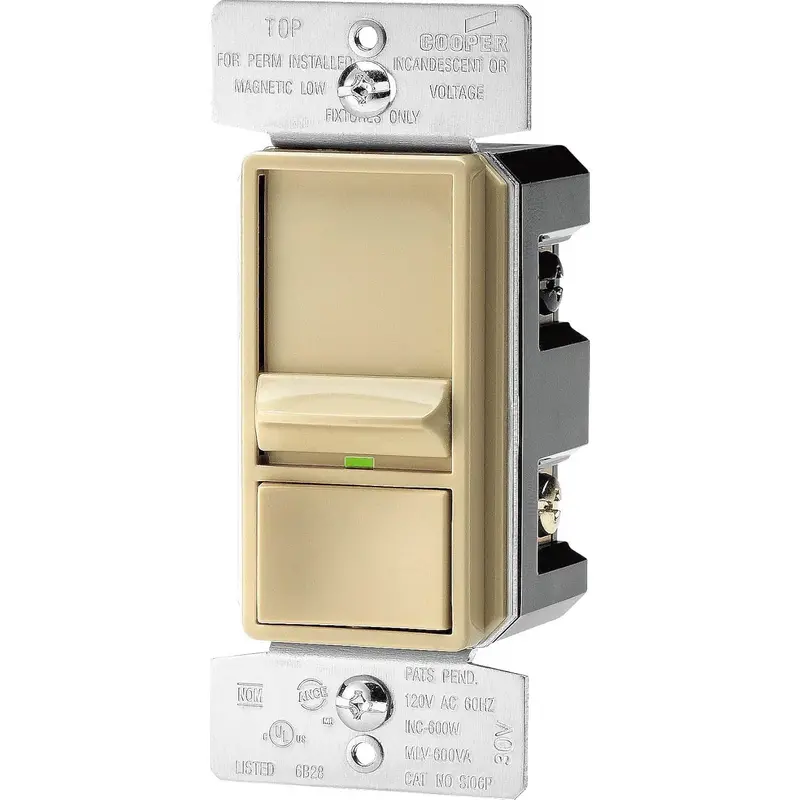 Ivory Slide Dimmer Switch With Preset Function – Single-Pole And 3-Way, 120V 1