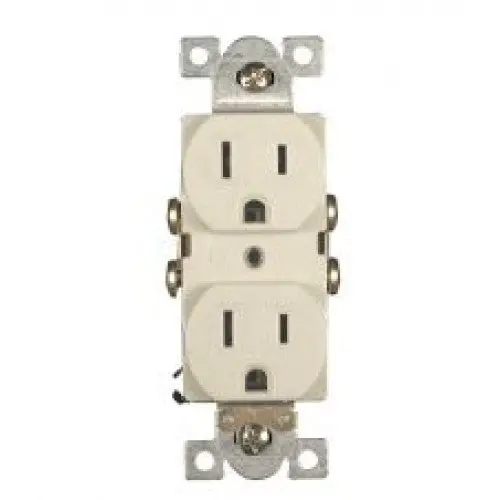 Ivory Two-Position 15A 125V Electrical Receptacle Insert For Wall Plates 1