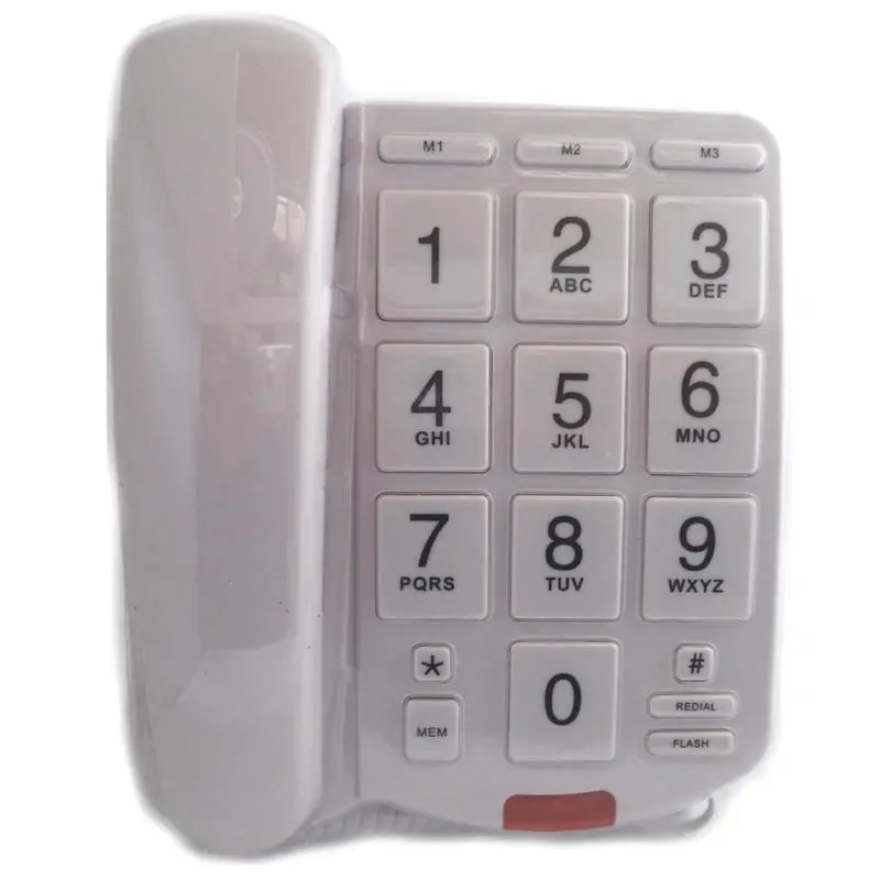 Large-Button Corded Telephone – Ergonomic White Design For Accessibility 1