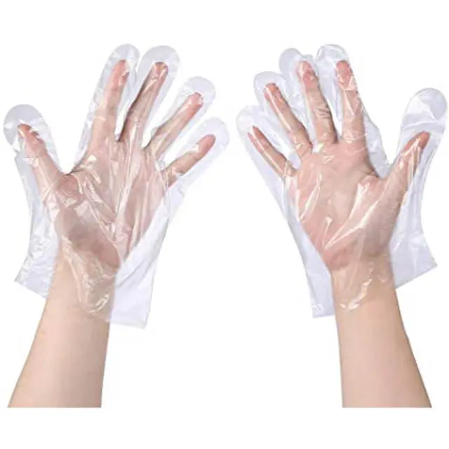 Large Clear Polyethylene Disposable Gloves — 500-Count Pack 1