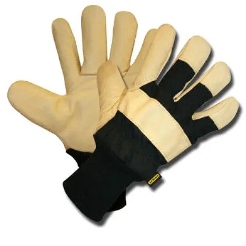 Large Pigskin Fleece-Lined Work Gloves – Knit Wrist Design 1