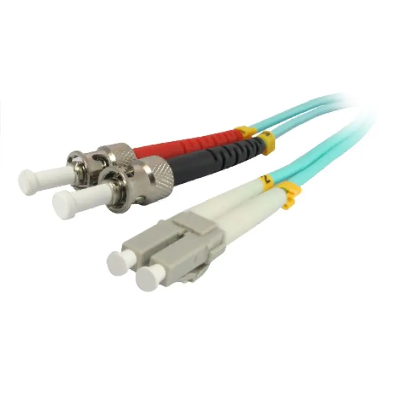 Lc To St Duplex Om3 Multimode Fiber Patch Cord – 15 M, 50/125 Μm, Ofnr Blue Jacket 1