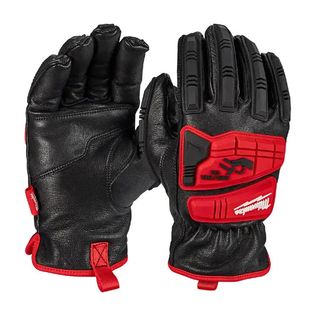 Leather Impact-Resistant Work Gloves – Large, Level 5 Cut Protection 1
