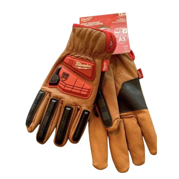 Leather Impact-Resistant Work Gloves – Medium, Level 3 Cut Protection 1