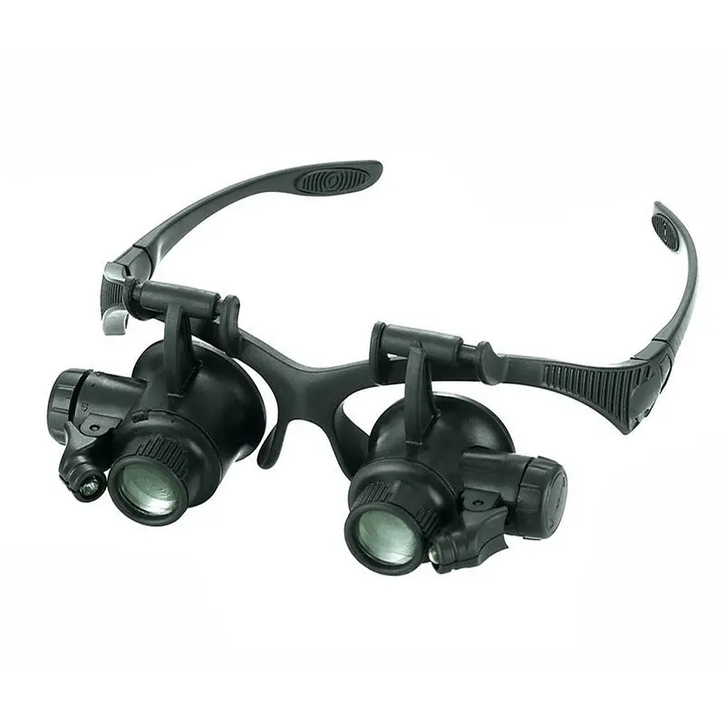 Led-Illuminated Magnifying Eyewear With Four Interchangeable Lenses (10X–25X) 1