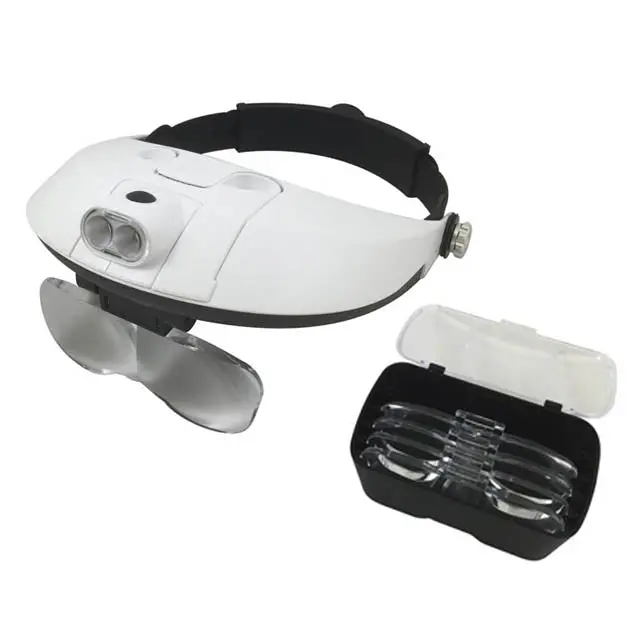 Led Magnifying Head Visor – 11X Zoom, Multi-Power Lens, Adjustable Black/White Frame 1