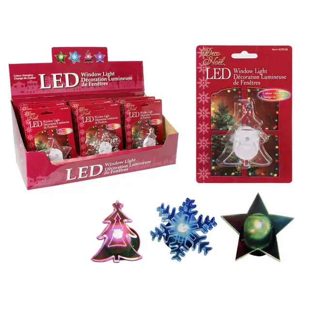 Led Window Light – Color-Changing Holiday Decor, Multiple Styles, 3X Lr41 Batteries 1