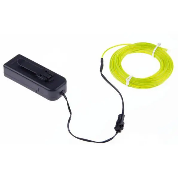 Lime Green El Wire – 2.3Mm, 3-Meter Roll With Built-In 3V Battery-Powered Inverter 1