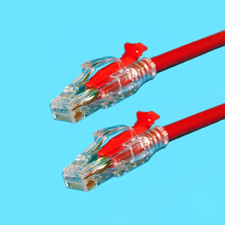Locking Cat5E Red Ethernet Patch Cord – 10-Foot Secure-Connect Rj45 Cable 1