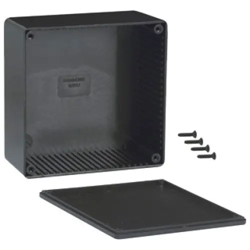 Low-Profile Black Plastic Project Enclosure – 4.7" X 4.7" X 2.3" 1