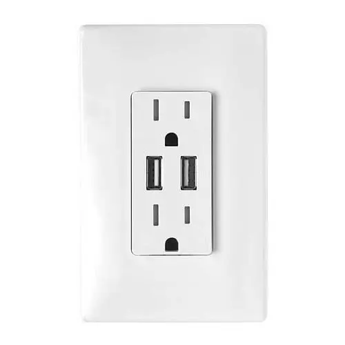 Lq-2 Decora-Style Wall Plate – Dual Usb 3.1A Charging Receptacle, White 1