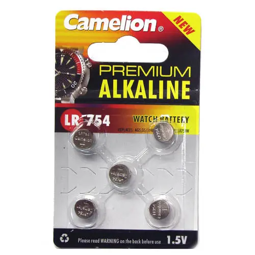 Lr754-Ag5-Bp5 Alkaline Button Cells – 1.5V, 393 Size, 5-Pack (Replaces Sr754W, Ag5, Sr48, 255) 1