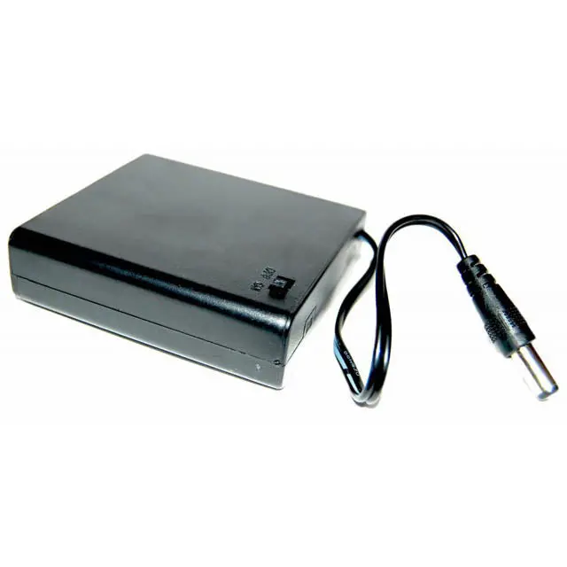 Ls-00013 Aax4 Battery Holder – Black Plastic With 2.1Mm Dc Power Plug And Protective Cover 1