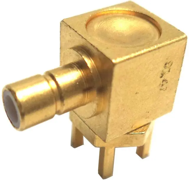 M39012/96-0001 Mil-Spec Smb Male Plug – Pcb Right-Angle, 75 Ω Impedance, Gold-Plated Contacts 1
