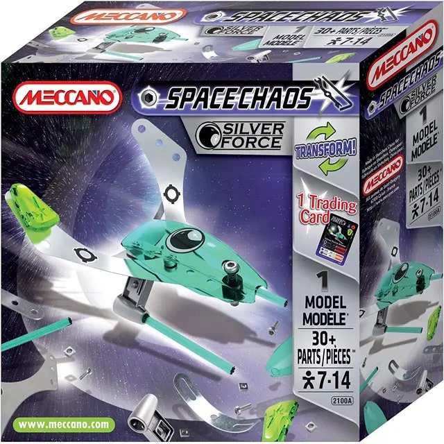 Meccano Spacechaos Silver Force Drone Kit – 30-Piece Building Set 1