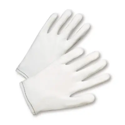 Medium White Lint-Free Nylon Gloves – 70 Denier (12-Pack) 1