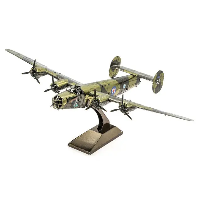 Metal Earth Mms179 B-24 Liberator Bomber Model – 1:156 Scale Historical Aircraft Kit 1