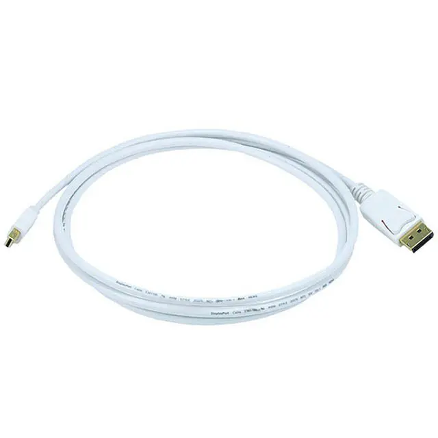 Mini Displayport To Displayport Cable – 6-Foot, Black And White Braided 1