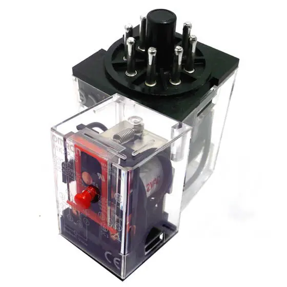 Mk2P-S-Ac12 Round 2P2T Relay: 10A, 12V Ac Coil, 250V Ac/28V Dc Load, Plug-In Style 1
