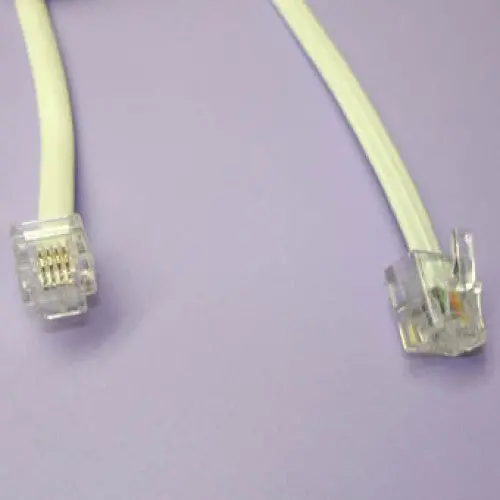 Modular Ethernet Cable – 6P4C Male-To-Male, 100-Foot White Patch Cord 1