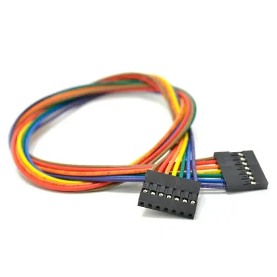Multi-Color F-F Jumper Wires – 7-Pin, 15 In, 24 Awg, 0.1" Pitch 1