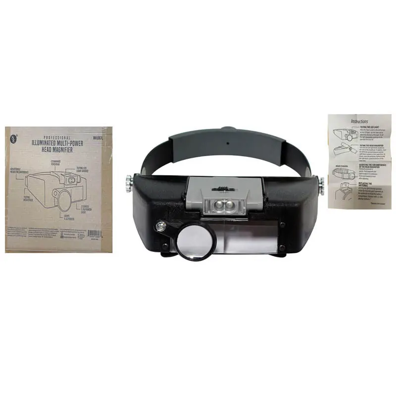 Multi-Power Led Headband Magnifier – 4.5X Primary Lens With 1.9X Auxiliary Lenses 1