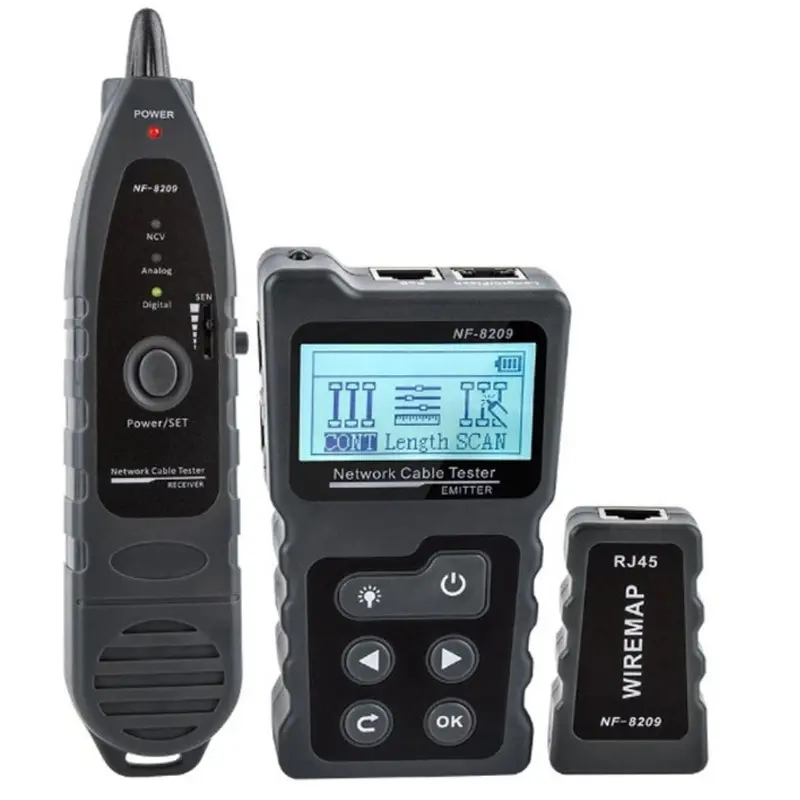 Nf-8209 Network Cable Tester – Poe + Ncv Detection, Lan Length Measurement Up To 200M 1