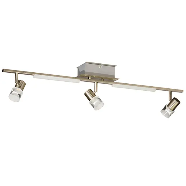 Nickel-Plated Track Light With Three Adjustable Led Heads 1