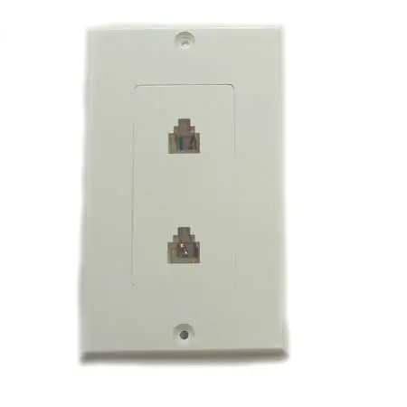 Oa271Whb: Dual-Gang Decora-Style Wall Plate — Modular Jack Mount, 6P4C Configuration, White 1