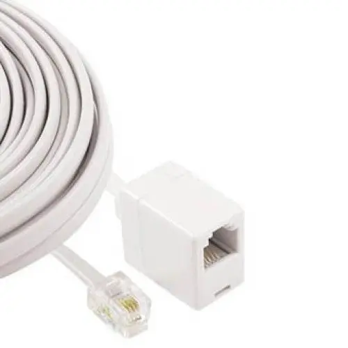 Oa346Wh: 25-Foot Modular Patch Cable — 6P4C Male-To-Female, White Jacket 1