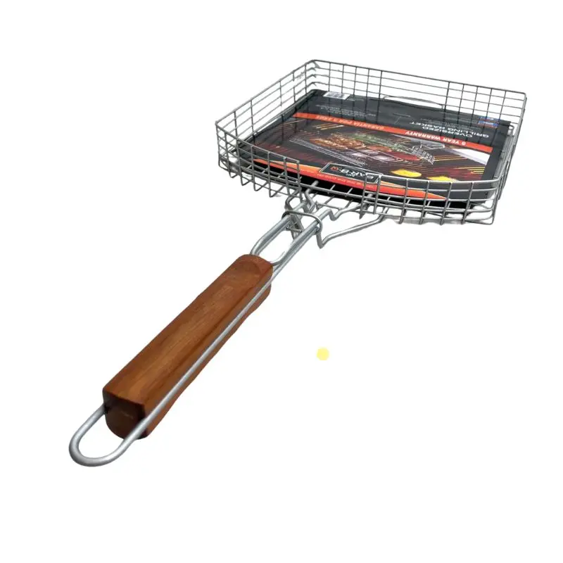 Oversized Grilling Basket – 13 In × 12 In × 2.25 In With Ergonomic Handle 1