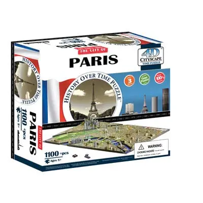 Paris 4D Time Puzzle – 1100+ Piece 3D Cityscape Building Set 1