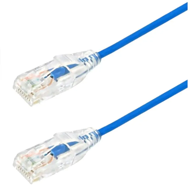 Pc-Ut6A002B Cat6A Slim Patch Cable – Blue, 2 Ft, Ultra-Thin 28 Awg, Cmr-Rated, 10 Gbe Support (10-Pack) 1