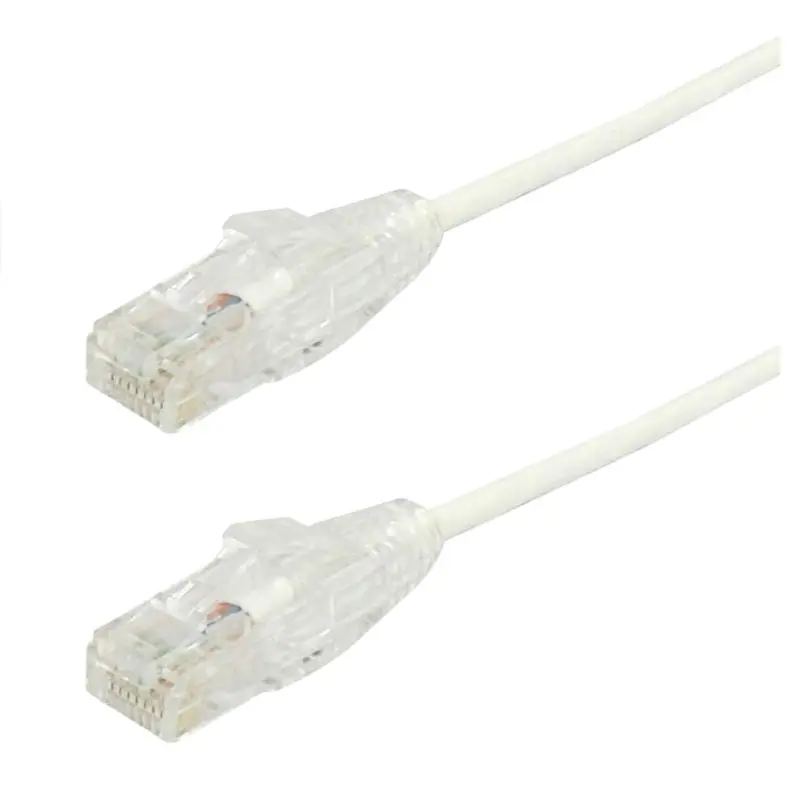 Pc-Ut6A002W Cat6A Slim Patch Cable – White, 2 Ft, Ultra-Thin 28 Awg, Cmr-Rated, 10 Gbe Support (10-Pack) 1