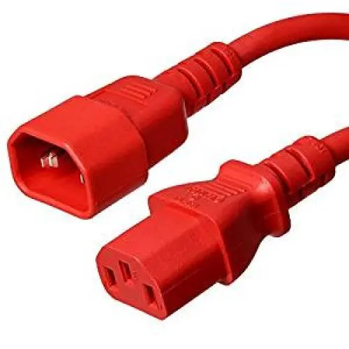 Pc5A-12D-02001F 1-Foot Round Power Cord — C14 To C13, 3/18 Awg, Red Pvc Jacket 1